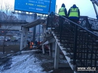 Пешеходный виадук на Некрасовской  оперативно восстанавливают
